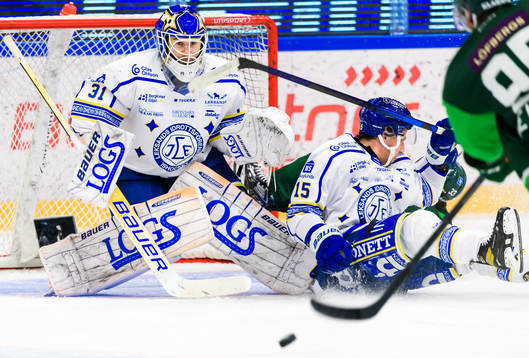 Leksands målvakt Kasimir Kaskisuo och Färjestads Albert
