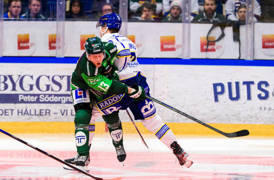 Färjestads Daniel Viksten och Leksands Benjamin Thomas