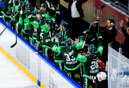 Färjestads spelare jublar