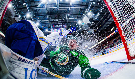 Leksands målvakt Kasimir Kaskisuo och Färjestads Joakim