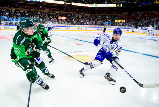 Färjestads Daniel Viksten och Leksands Patrik Norén