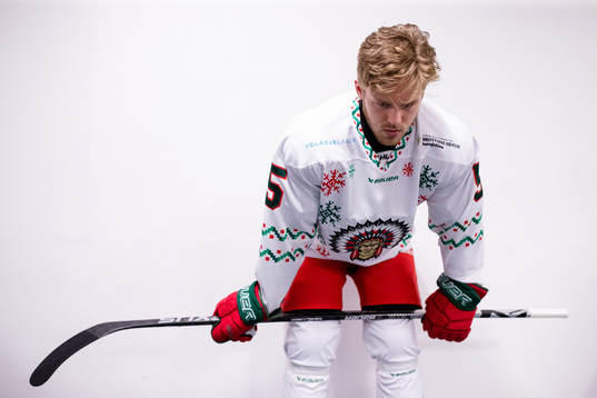 Frölundas Filip Johansson innan ishockeymatchen i SHL
