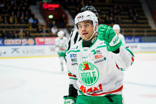 Rögles Leon Bristedt jublar