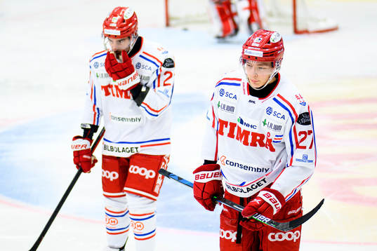 Timrås Joey LaLeggia och Oliver Johansson deppar
