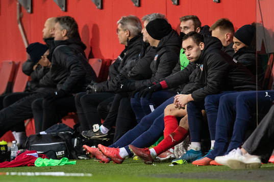 Helsingborgs Vladislav Kreida och Adam Kaied deppar