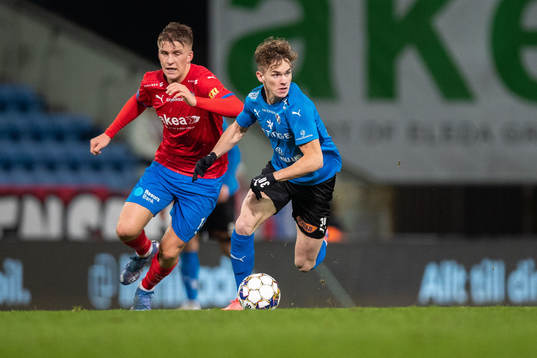 Helsingborgs Casper Widell och Halmstads Alexander Johansson