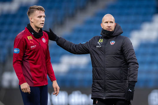 Helsingborgs Casper Widell och assisterande tränare