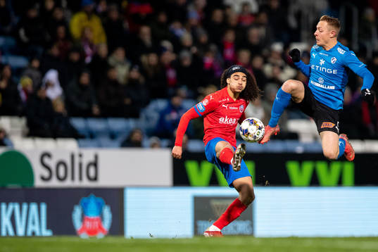 Helsingborgs Adam Kaied och Halmstads Joel Allansson