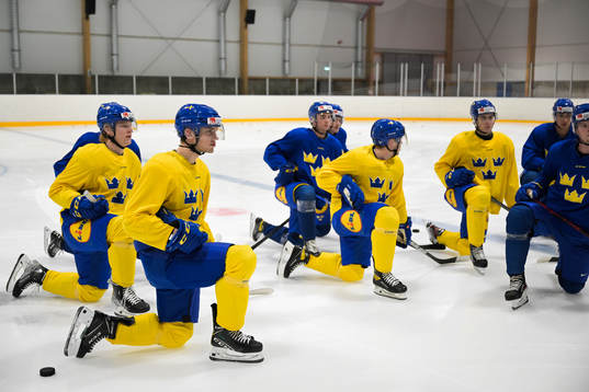 William Eklund of the Swedish under-20 national ice hockey