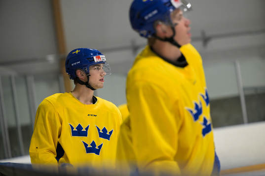 William Eklund of the Swedish under-20 national ice hockey