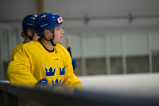 Zion Nybeck of the Swedish under-20 national ice hockey team