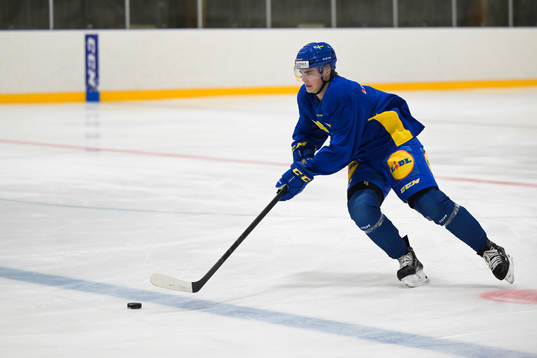Elliot Ekmark of the Swedish under-20 national ice hockey