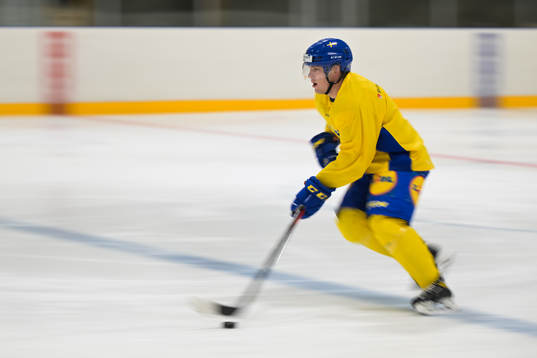 Zion Nybeck of the Swedish under-20 national ice hockey team