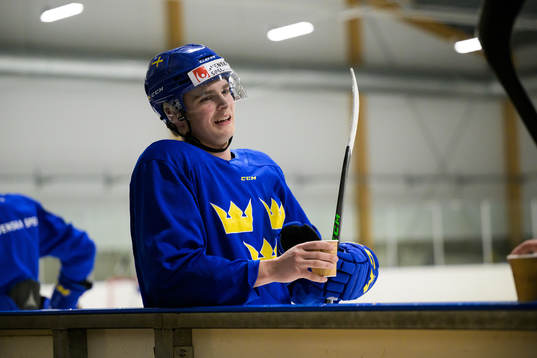 Elliot Ekmark of the Swedish under-20 national ice hockey