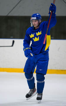 Anton Olsson of the Swedish under-20 national ice hockey