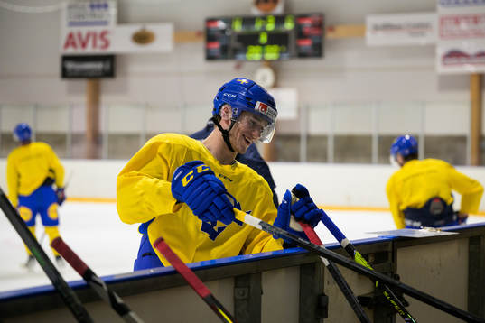 William Eklund of the Swedish under-20 national ice hockey