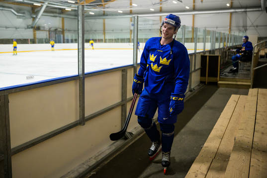 Anton Olsson of the Swedish under-20 national ice hockey