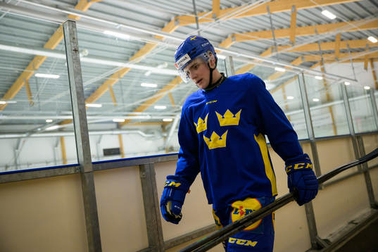 Joel Nyström of the Swedish under-20 national ice hockey