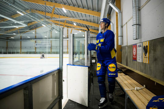 Simon Edvinsson of the Swedish under-20 national ice hockey