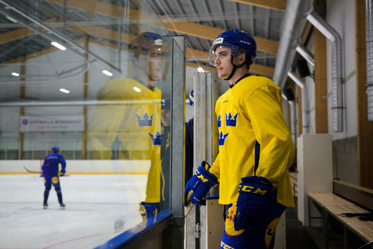 Elias Stenman of the Swedish under-20 national ice hockey