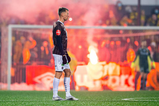 Kent Håvard Eriksen of Mjøndalen looks dejected
