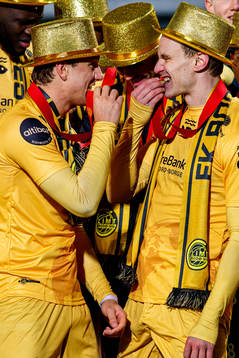 Erik Botheim and Marius Lode of Bodø/Glimt celebrate