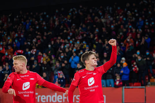 Sivert Heltne Nilsen and David Møller Wolfe of Brann