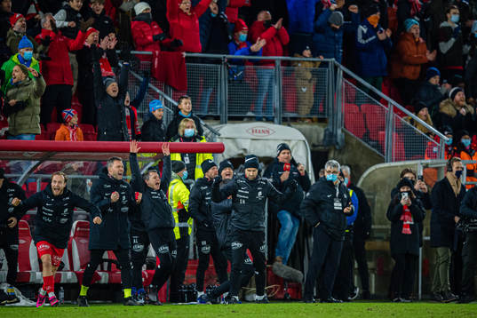 Petter Dahle Strand, Håkon Eikemo Opdal of Brann and Eirik