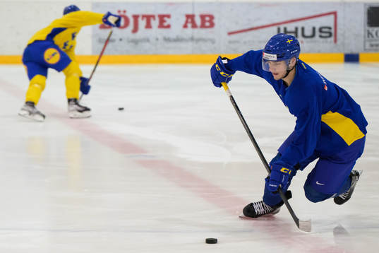 William Eklund of the Swedish under-20 national ice hockey