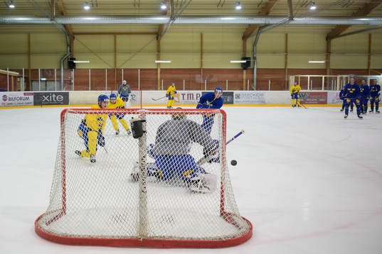 Goaltender Jesper Wallstedt of the Swedish under-20