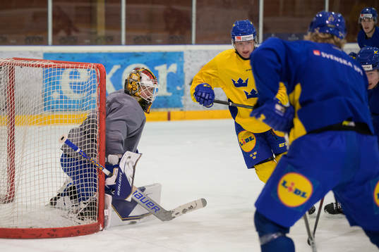 Goaltender Jesper Wallstedt of the Swedish under-20
