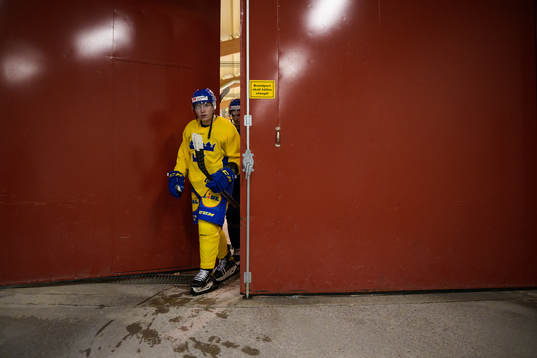Zion Nybeck of the Swedish under-20 national ice hockey team