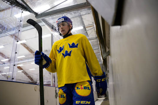 Joel Nyström of the Swedish under-20 national ice hockey