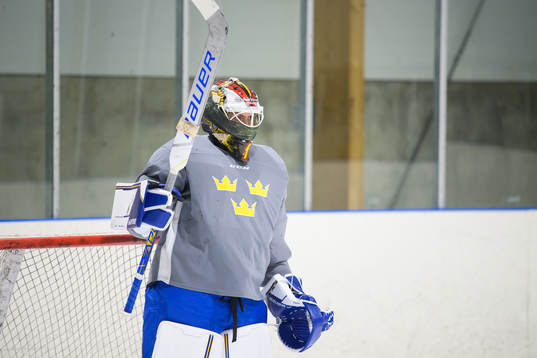 Goaltender Jesper Wallstedt of the Swedish under-20