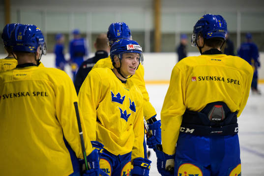 Zion Nybeck of the Swedish under-20 national ice hockey team