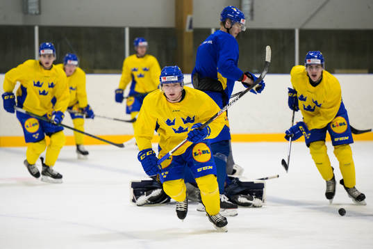 Zion Nybeck of the Swedish under-20 national ice hockey team