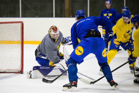 Goaltender Jesper Wallstedt of the Swedish under-20