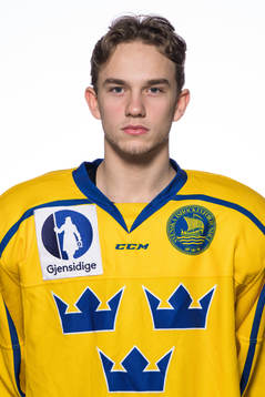 William Eklund of the Swedish under-20 national ice hockey