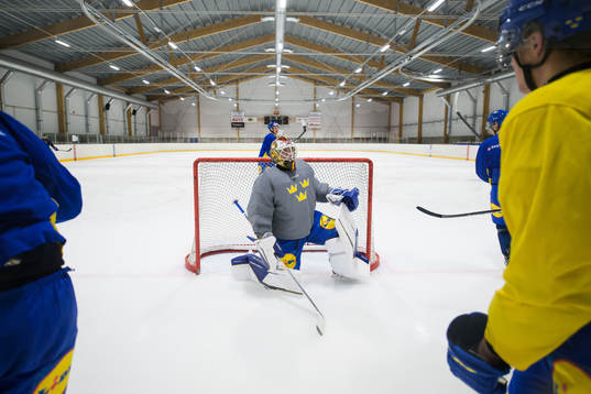 Goaltender Jesper Wallstedt of the Swedish under-20