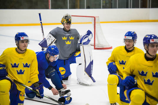 Goaltender Jesper Wallstedt of the Swedish under-20