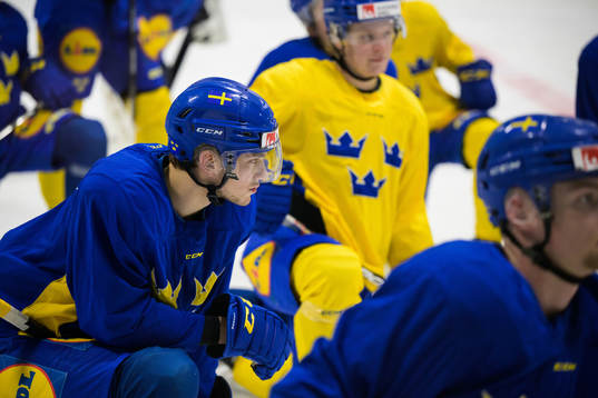 William Eklund of the Swedish under-20 national ice hockey