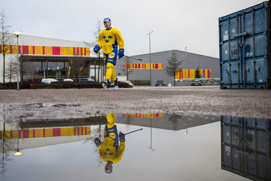 Daniel Ljungman of the Swedish under-20 national ice hockey