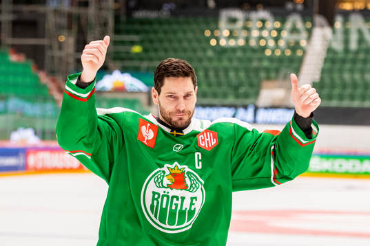 Mattias Sjögren of Rögle celebrates