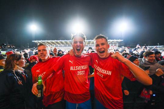 Helsingborgs Rasmus Jönsson och Casper Widell jublar