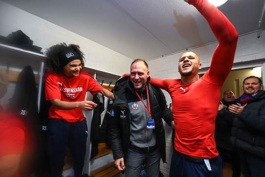 Helsingborgs  sportchef Andreas Granqvist med Anthony van