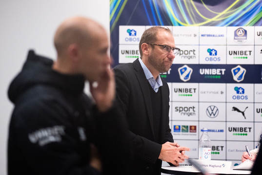 Halmstads manager Magnus Haglund deppar