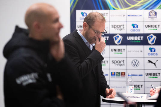 Halmstads manager Magnus Haglund deppar