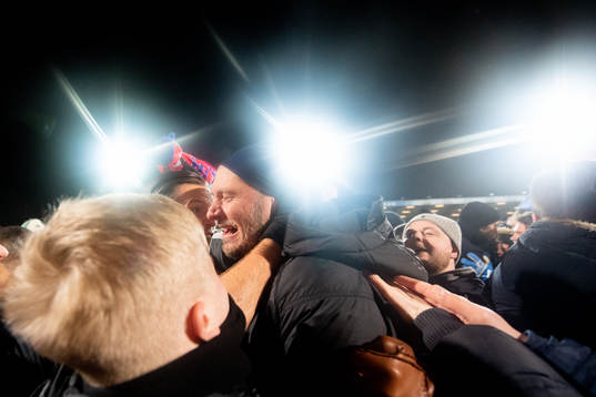 Helsingborgs Wilhelm Loeper och sportchef Andreas Granqvist