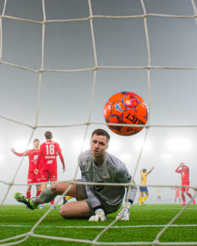 Hannes Lennart Grill of Brann looks dejected