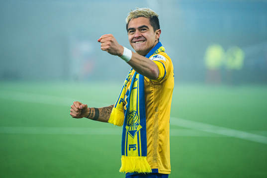 Diego de Jesus Campos Ballestero of Jerv celebrates
